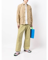 beige bedrucktes Langarmhemd von Comme des Garcons Homme