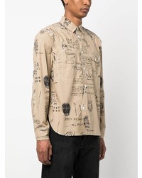 beige bedrucktes Langarmhemd von Junya Watanabe MAN