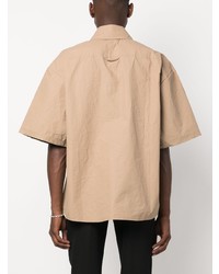 beige bedrucktes Langarmhemd von Walter Van Beirendonck