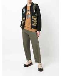 beige bedrucktes Langarmshirt von AAPE BY A BATHING APE