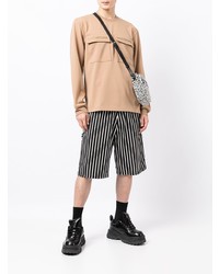 beige bedrucktes Langarmshirt von Mastermind World