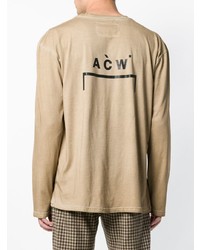 beige bedrucktes Langarmshirt von A-Cold-Wall*