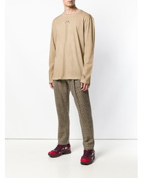 beige bedrucktes Langarmshirt von A-Cold-Wall*