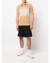 beige bedrucktes Polohemd von Lacoste