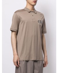 beige bedrucktes Polohemd von Emporio Armani