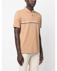 beige bedrucktes Polohemd von BOSS