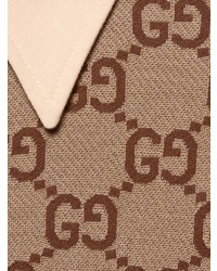 beige bedrucktes Polohemd von Gucci