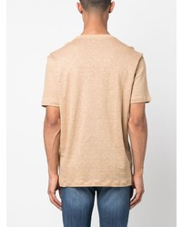 beige bedrucktes T-Shirt mit einem Rundhalsausschnitt von Brioni