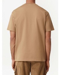 beige bedrucktes T-Shirt mit einem Rundhalsausschnitt von Burberry