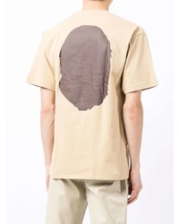 beige bedrucktes T-Shirt mit einem Rundhalsausschnitt von A Bathing Ape