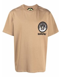 beige bedrucktes T-Shirt mit einem Rundhalsausschnitt von BARROW