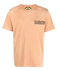 beige bedrucktes T-Shirt mit einem Rundhalsausschnitt von BARROW