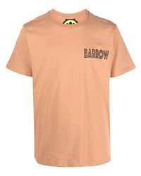 beige bedrucktes T-Shirt mit einem Rundhalsausschnitt von BARROW