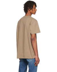 beige bedrucktes T-Shirt mit einem Rundhalsausschnitt von Alexander McQueen