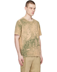 beige bedrucktes T-Shirt mit einem Rundhalsausschnitt von Ps By Paul Smith