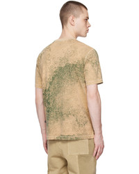 beige bedrucktes T-Shirt mit einem Rundhalsausschnitt von Ps By Paul Smith