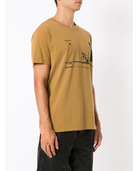 beige bedrucktes T-Shirt mit einem Rundhalsausschnitt von OSKLEN