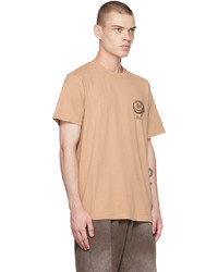 beige bedrucktes T-Shirt mit einem Rundhalsausschnitt von Awake NY