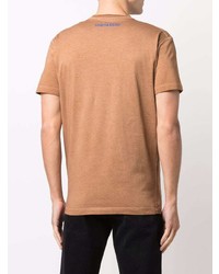 beige bedrucktes T-Shirt mit einem Rundhalsausschnitt von DSQUARED2