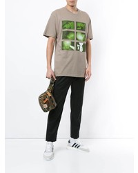 beige bedrucktes T-Shirt mit einem Rundhalsausschnitt von Supreme