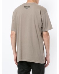 beige bedrucktes T-Shirt mit einem Rundhalsausschnitt von Supreme