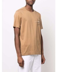 beige bedrucktes T-Shirt mit einem Rundhalsausschnitt von Z Zegna