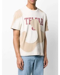 beige bedrucktes T-Shirt mit einem Rundhalsausschnitt von Telfar