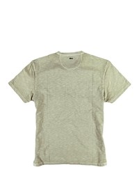 beige bedrucktes T-Shirt mit einem Rundhalsausschnitt von ENGBERS