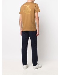 beige bedrucktes T-Shirt mit einem Rundhalsausschnitt von Diesel