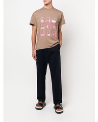 beige bedrucktes T-Shirt mit einem Rundhalsausschnitt von Jacquemus
