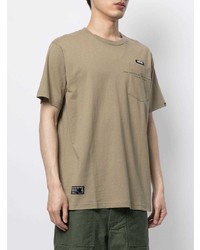 beige bedrucktes T-Shirt mit einem Rundhalsausschnitt von Izzue