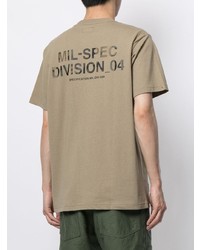 beige bedrucktes T-Shirt mit einem Rundhalsausschnitt von Izzue