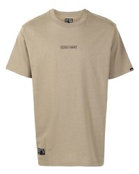 beige bedrucktes T-Shirt mit einem Rundhalsausschnitt von Izzue