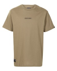 beige bedrucktes T-Shirt mit einem Rundhalsausschnitt von Izzue