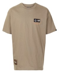 beige bedrucktes T-Shirt mit einem Rundhalsausschnitt von Izzue