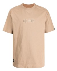 beige bedrucktes T-Shirt mit einem Rundhalsausschnitt von Izzue