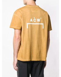 beige bedrucktes T-Shirt mit einem Rundhalsausschnitt von A-Cold-Wall*