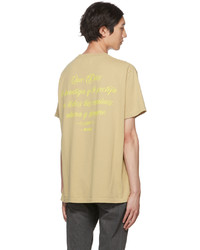 beige bedrucktes T-Shirt mit einem Rundhalsausschnitt von Awake NY