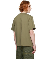 beige bedrucktes T-Shirt mit einem Rundhalsausschnitt von Andersson Bell