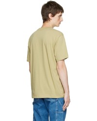 beige bedrucktes T-Shirt mit einem Rundhalsausschnitt von CARHARTT WORK IN PROGRESS