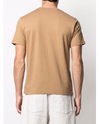 beige bedrucktes T-Shirt mit einem Rundhalsausschnitt von White Mountaineering