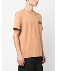 beige bedrucktes T-Shirt mit einem Rundhalsausschnitt von BARROW