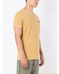 beige bedrucktes T-Shirt mit einem Rundhalsausschnitt von OSKLEN