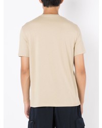 beige bedrucktes T-Shirt mit einem Rundhalsausschnitt von Armani Exchange