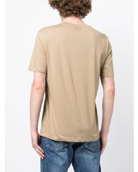 beige bedrucktes T-Shirt mit einem Rundhalsausschnitt von Hugo