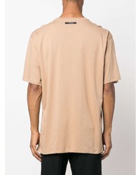 beige bedrucktes T-Shirt mit einem Rundhalsausschnitt von costume national contemporary