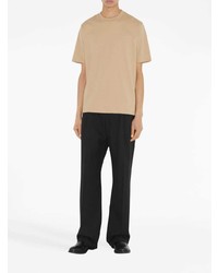 beige bedrucktes T-Shirt mit einem Rundhalsausschnitt von Burberry