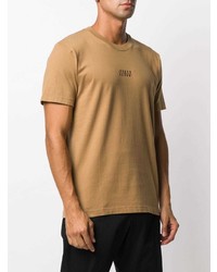 beige bedrucktes T-Shirt mit einem Rundhalsausschnitt von White Mountaineering