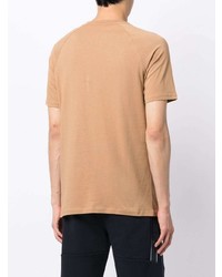 beige bedrucktes T-Shirt mit einem Rundhalsausschnitt von BOSS