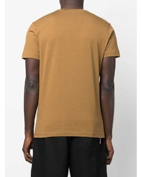 beige bedrucktes T-Shirt mit einem Rundhalsausschnitt von Diesel